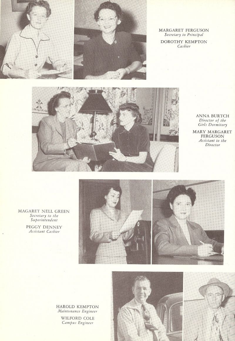 1951 Margaret Ferguson. Dorothy Kempton. Anna Burtch. Mom Burtch. mary Margaret Ferguson. Margaret Nell Green. Peggy Denney. Harold Kempton. Wilford Cole. 
